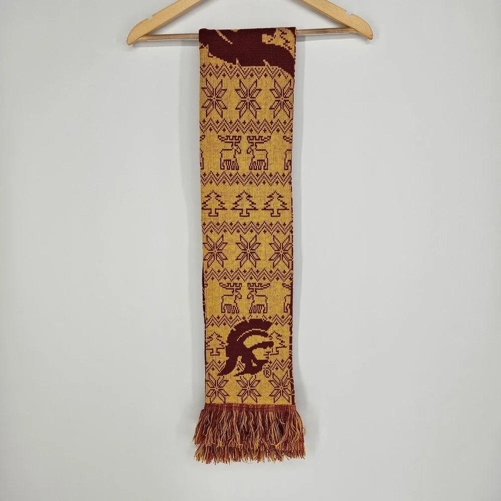 USC Trojans Red Yellow Logo NCAA College Scarf Winter
